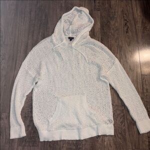 Torrid White Hooded Knitted Sweater